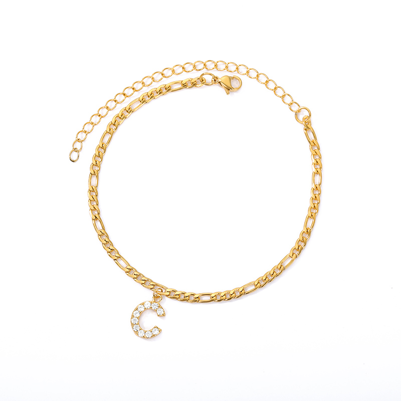 Love Initial Anklet - Pieza de tobillo con su inicial