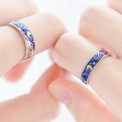 Damas Anillo Set Ajustable Cielo Estrellado (2-piezas)
