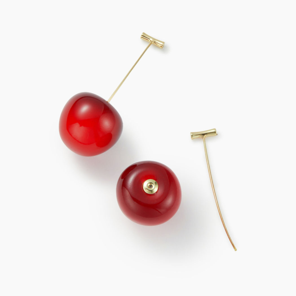Red Cherry Earrings - Ligero pendiente de cereza