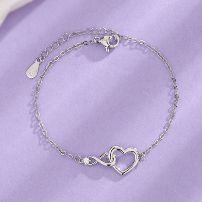 Pulsera Corazón Infinito - Pulsera Delicada de CZ