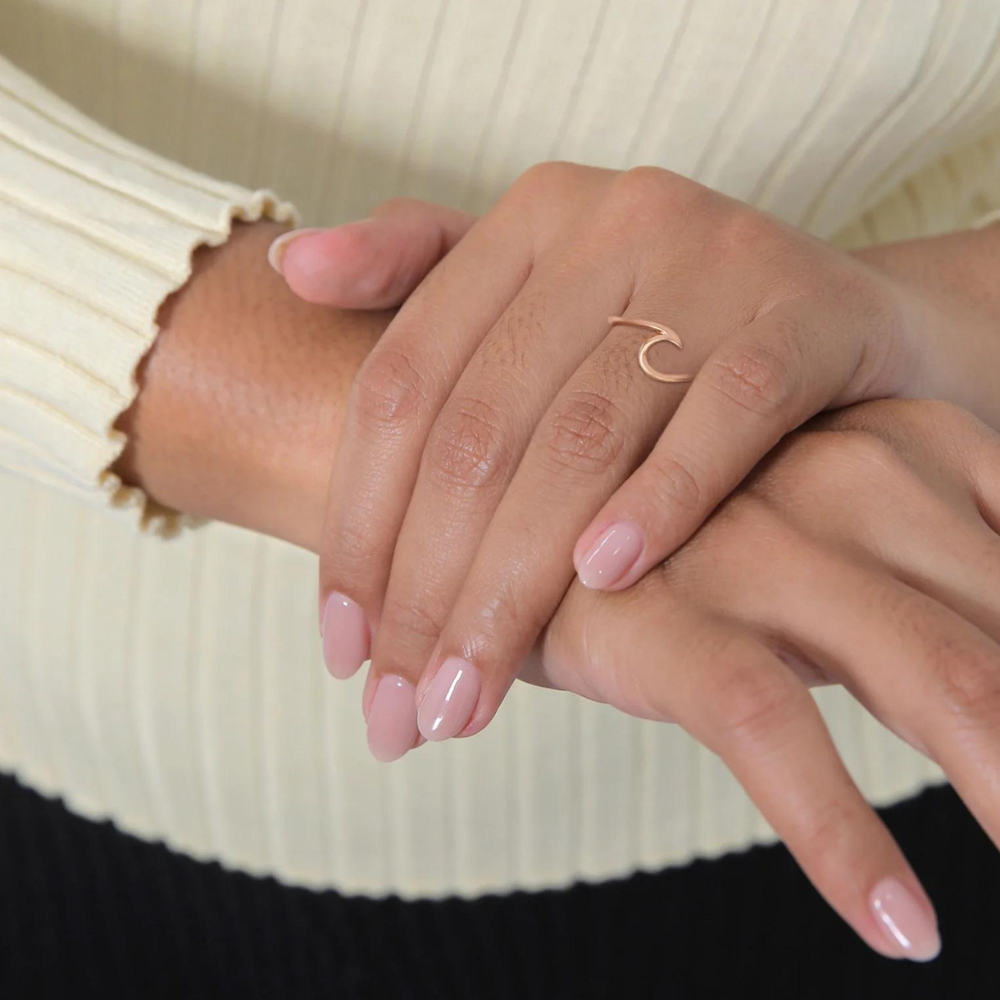 Anillo Sea Wave Minimalista - Anillo de plata en forma de ola