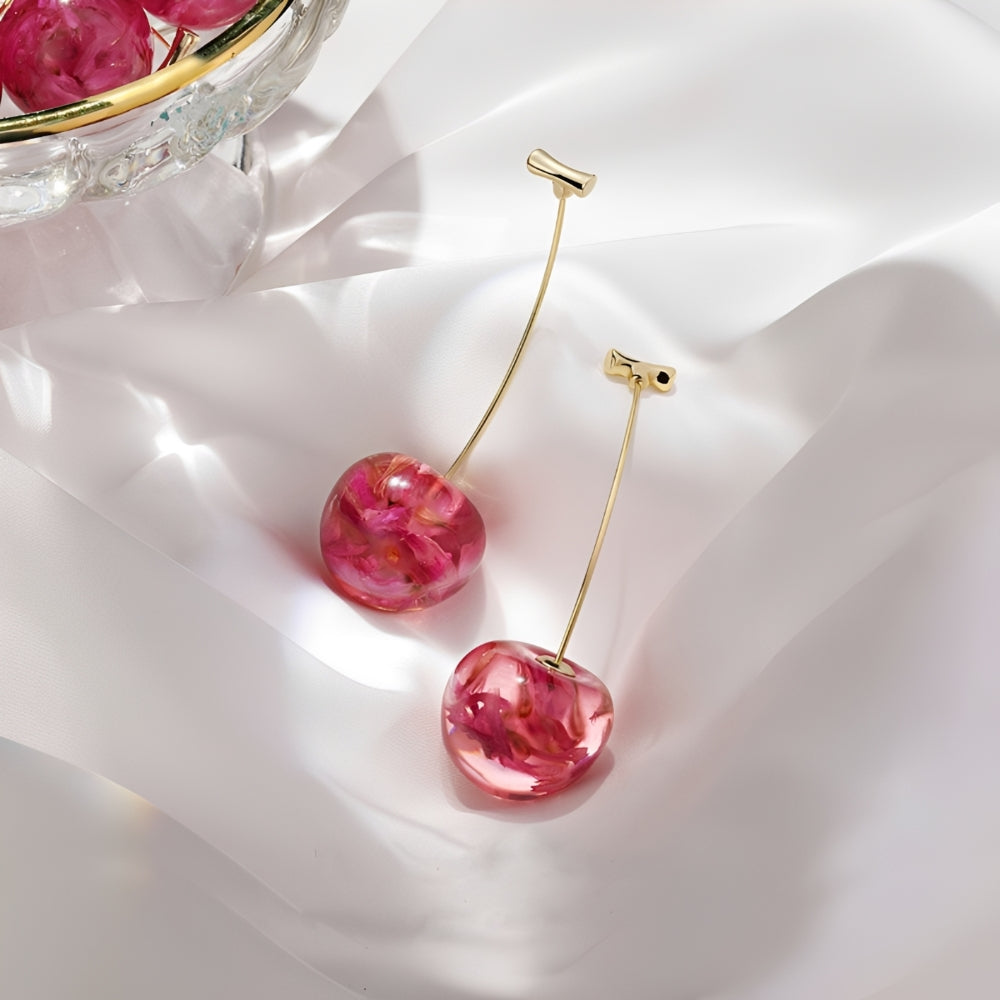 Pendientes de Cereza para Mujer con Diseño de Colgante