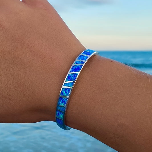 Mariel – Pulsera de Ópalo Azul en Plata