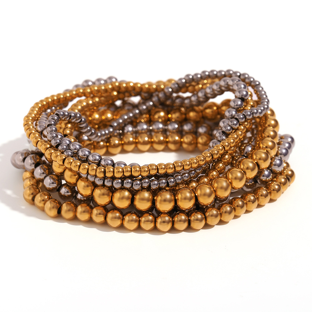 Crea - Pulsera de moda apilable de oro metálico (4 mm)