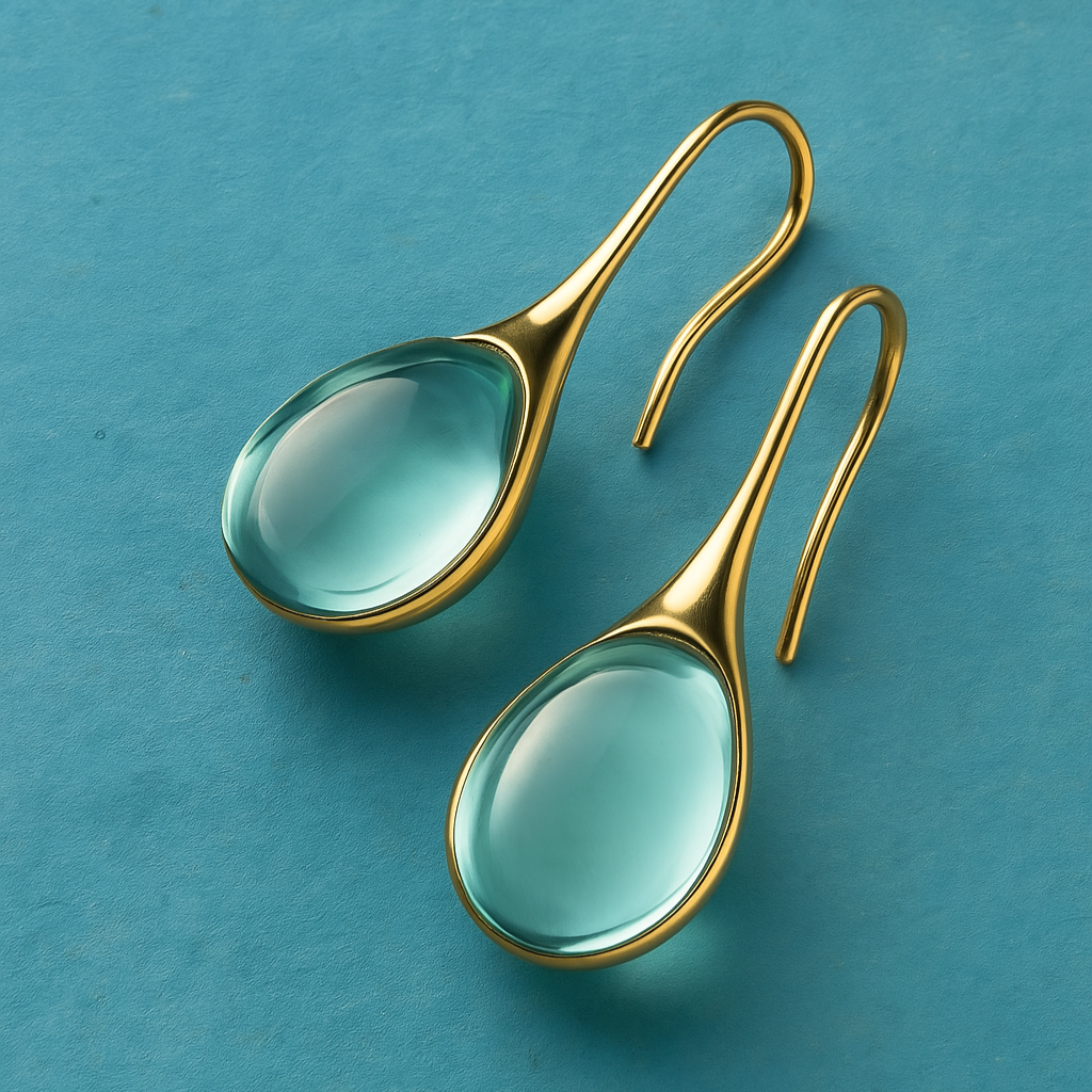 Alina – Pendientes Largos con Cristal en Oro y Plata