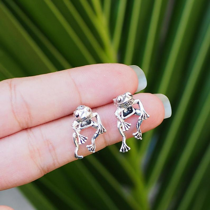 Rana flotante adorable - Pendientes mini rana