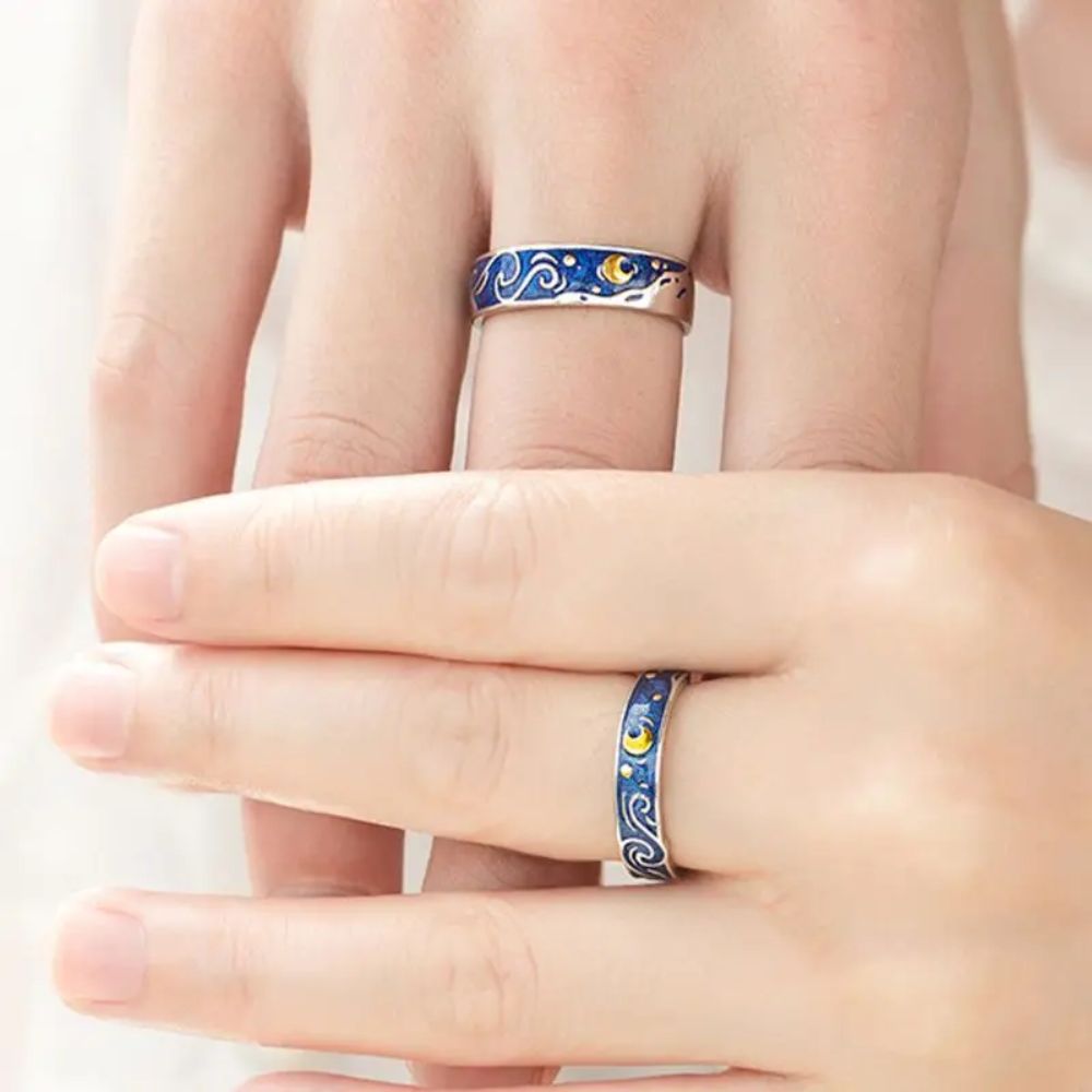 Damas Anillo Set Ajustable Cielo Estrellado (2-piezas)