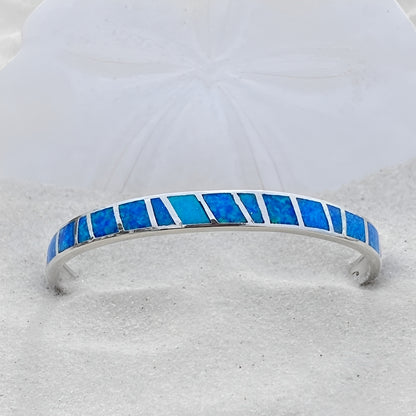 Naiara – Pulsera de Ópalo Azul y Plata Estilo Elegante