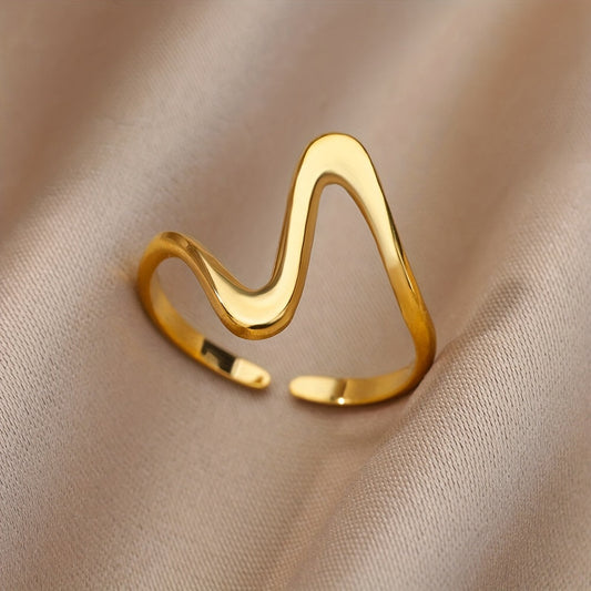 Rea – Anillo Ajustable Tipo Manchette de Estilo Moderno