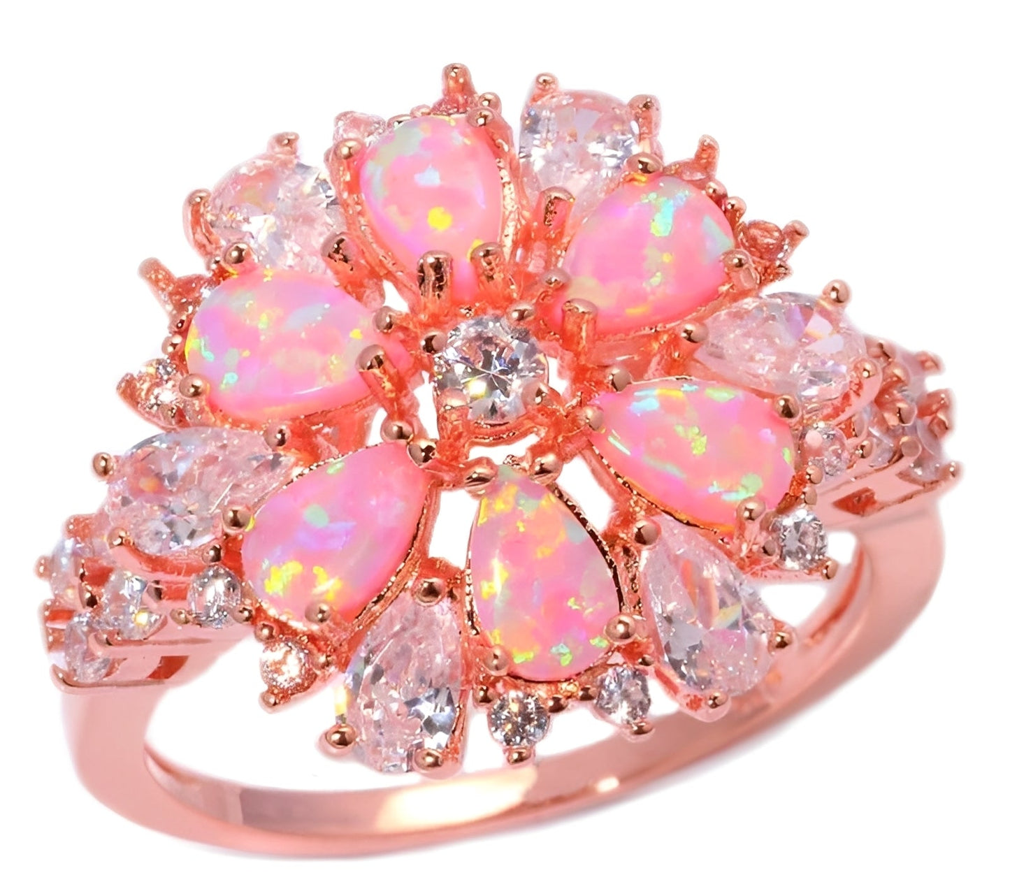 Rian – Anillo Refinado Flor Ópalo de Fuego