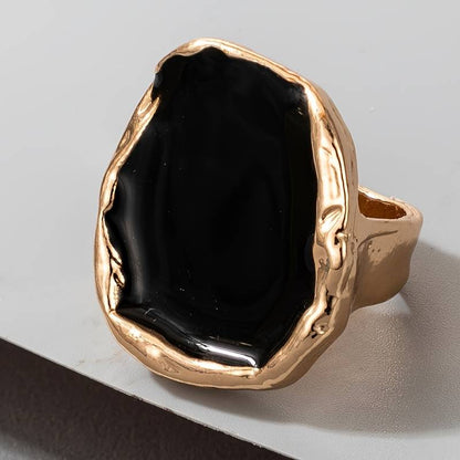 Anillo Vintage de Piedra Negra Grande
