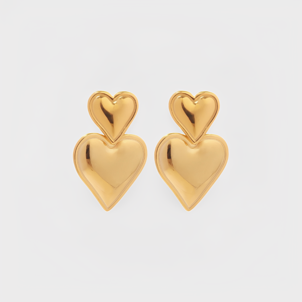 Lydia – Pendientes Doble Corazón