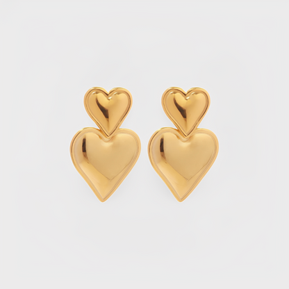 Lydia – Pendientes Doble Corazón