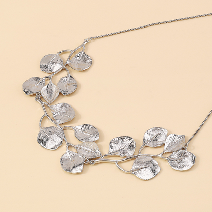 Golden Leaf - Collar Vintage de Hoja de Higuera