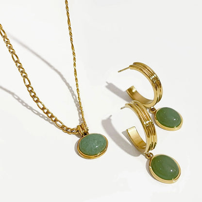 Lorie – Conjunto Aventurina Verde Elegante