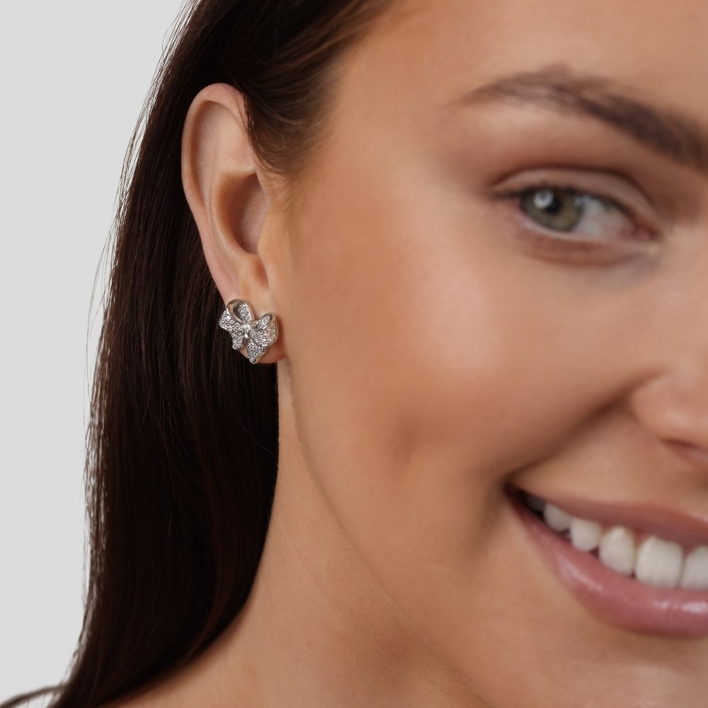 Minerva – Pendientes de plata esterlina con forma de lazo