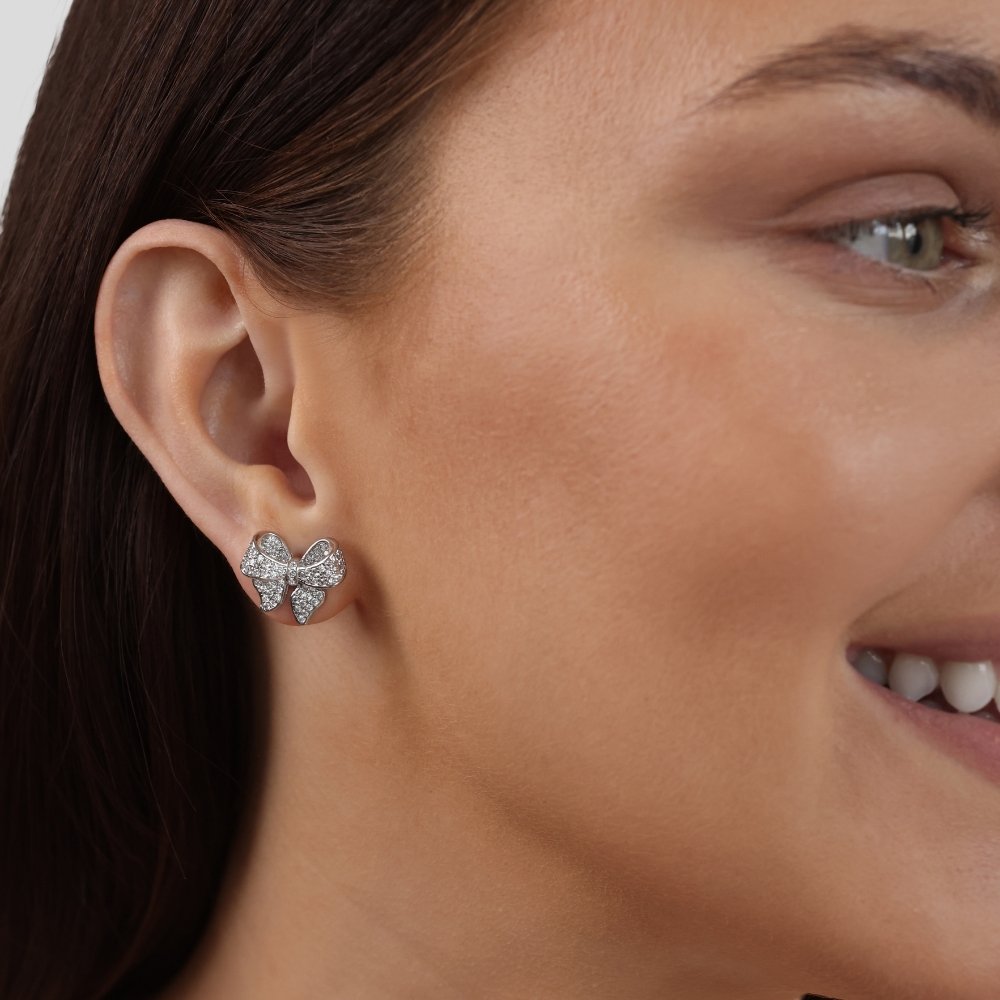 Minerva – Pendientes de plata esterlina con forma de lazo