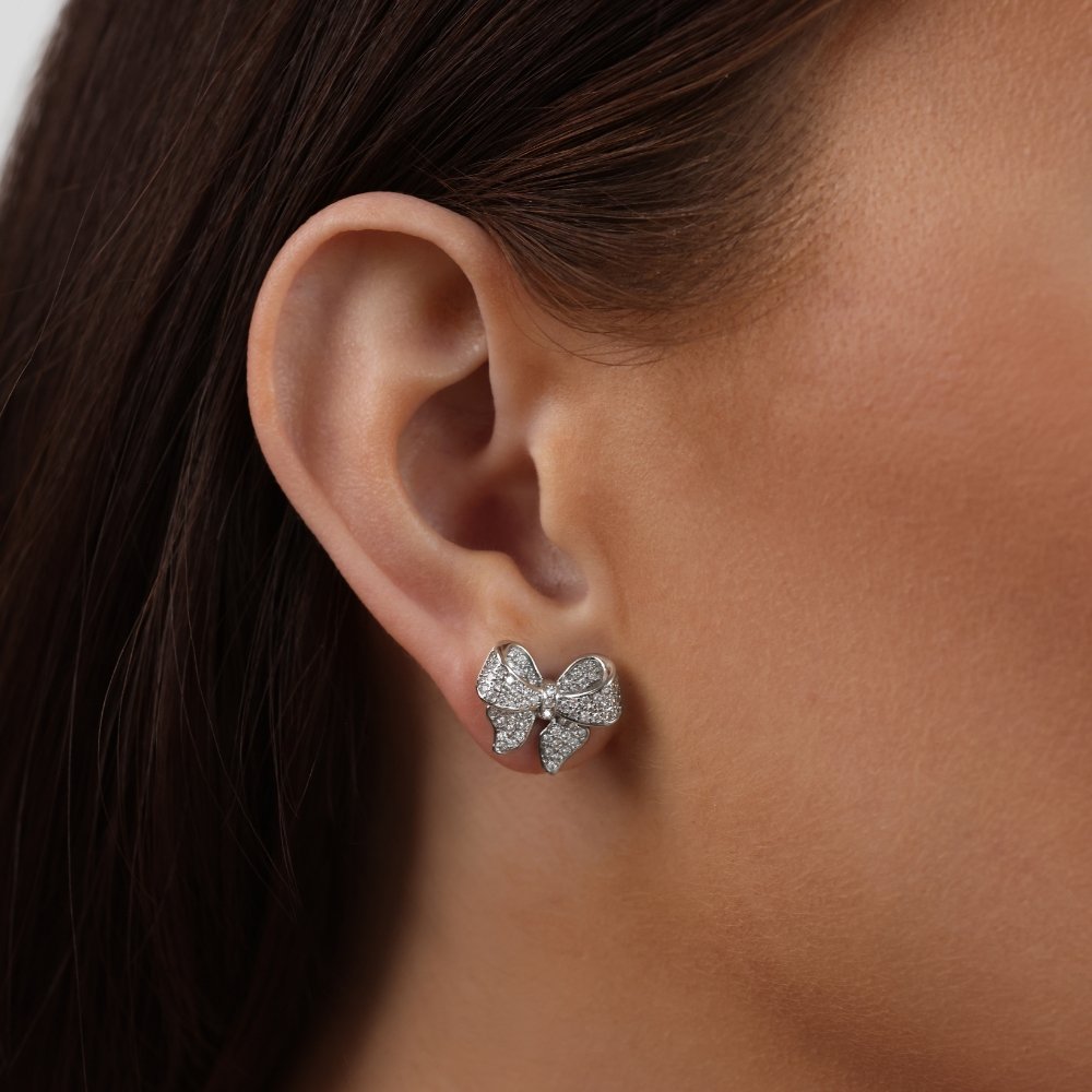 Minerva – Pendientes de plata esterlina con forma de lazo