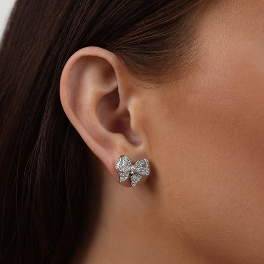 Minerva – Pendientes de plata esterlina con forma de lazo