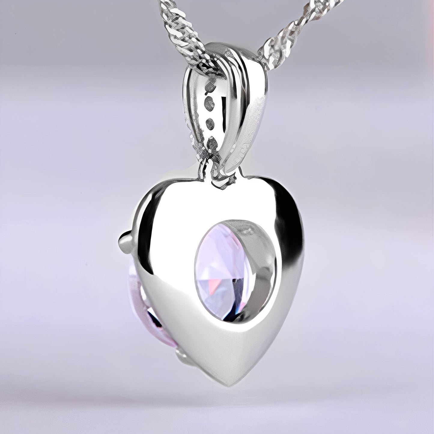 Eliane – Pendiente Corazón en Plata & Ametista