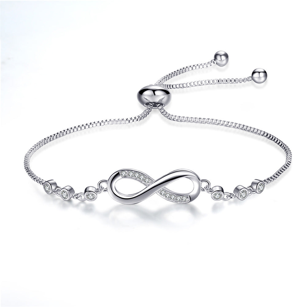 Megan – Pulsera Infinito Ajustable en Plata