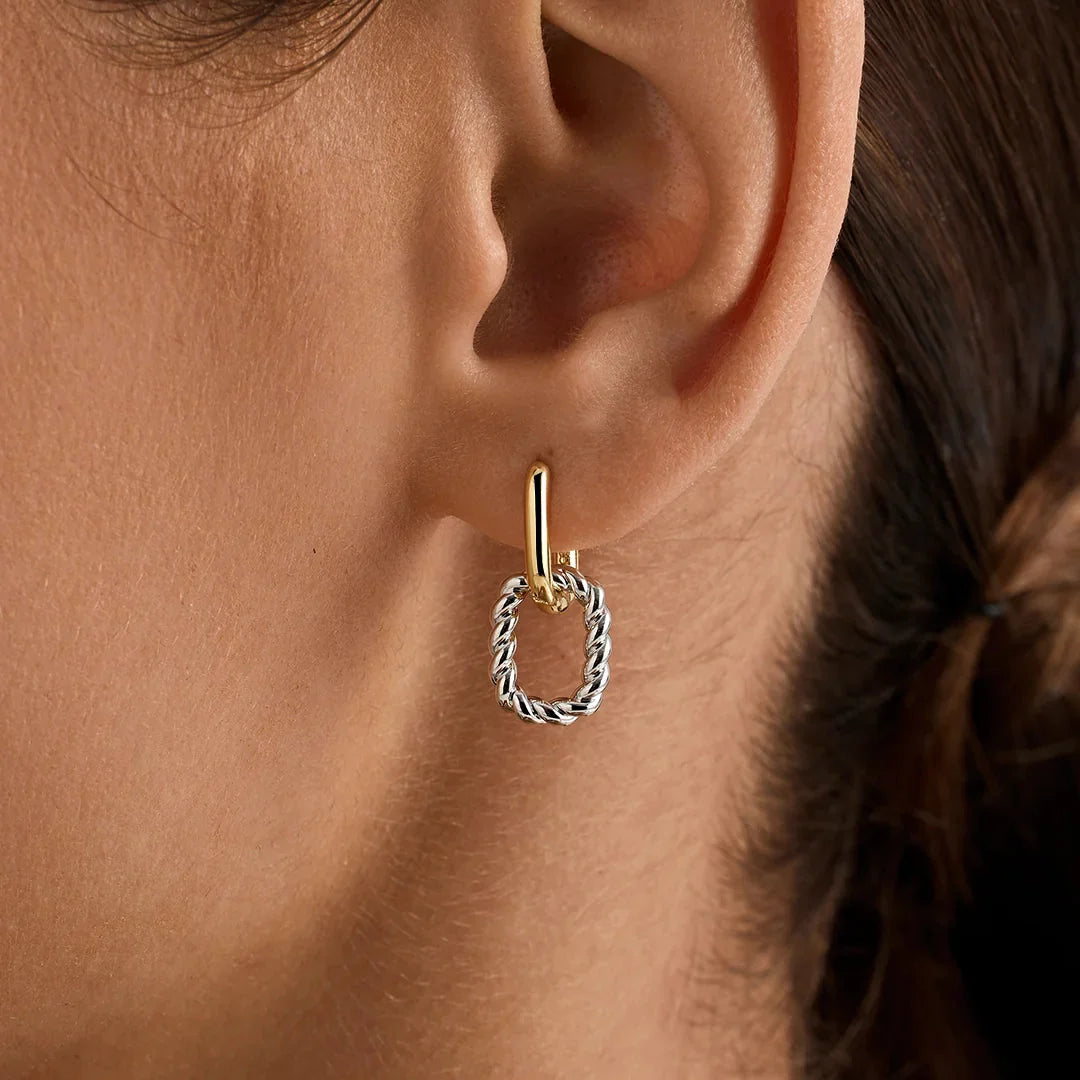 Pendientes para mujeres con colgante ovalado desmontable