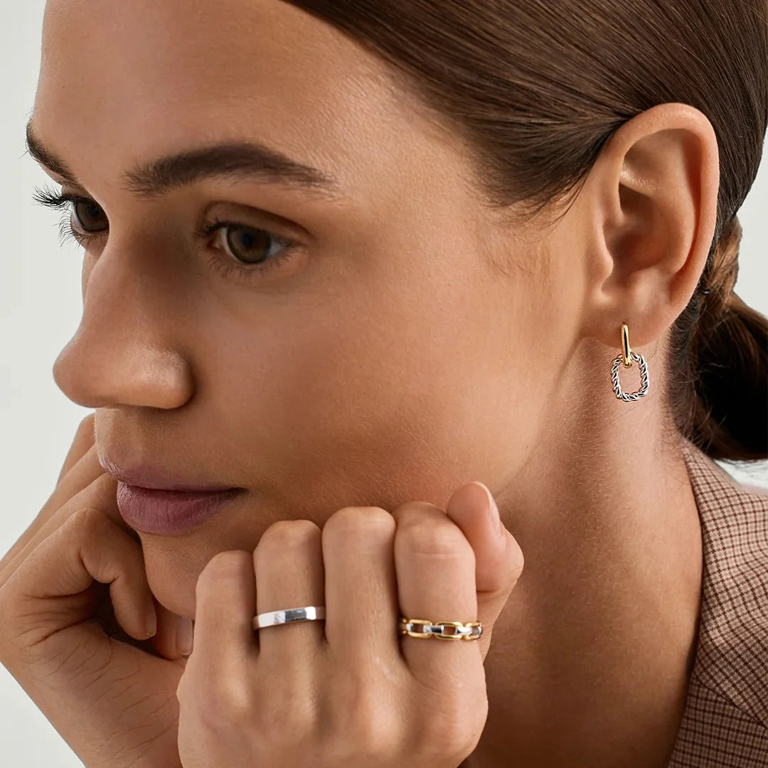 Pendientes para mujeres con colgante ovalado desmontable
