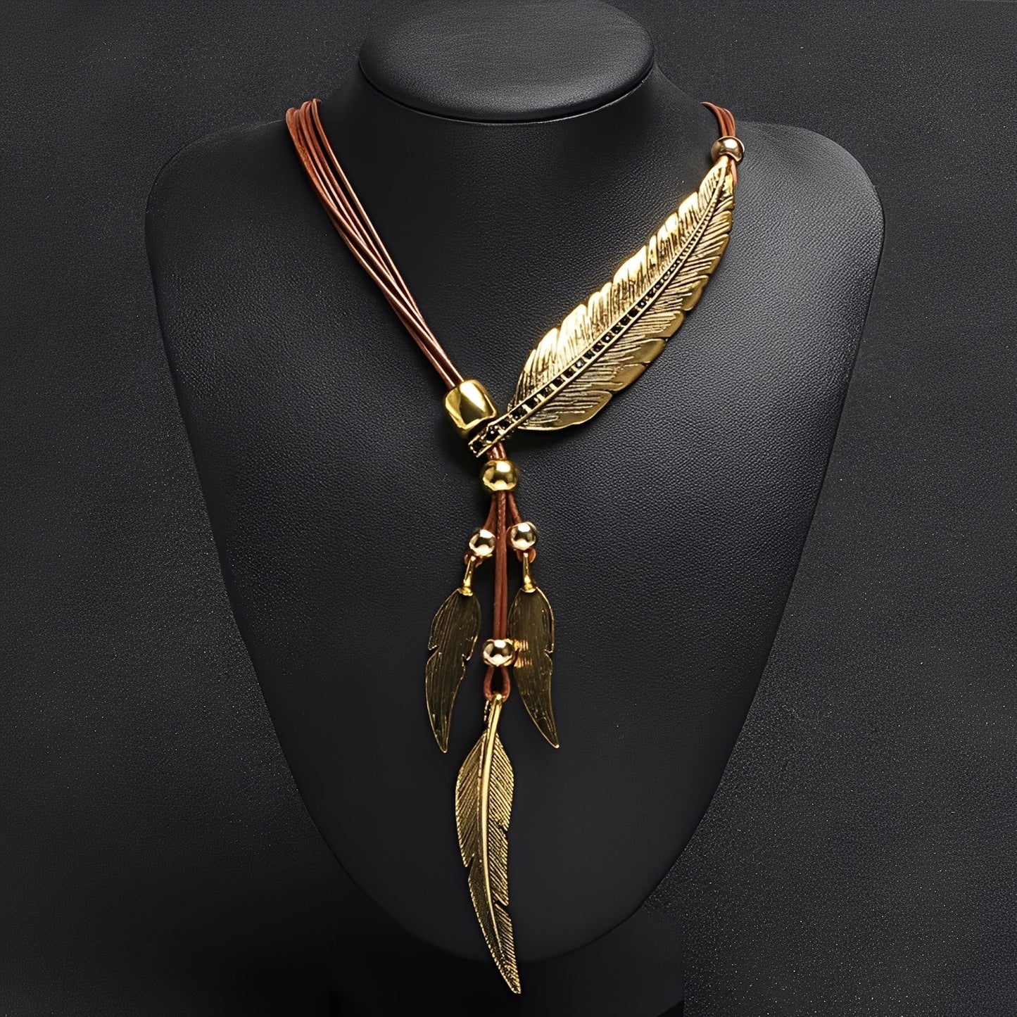 Ariane – Collar Rafia Boho Hojas