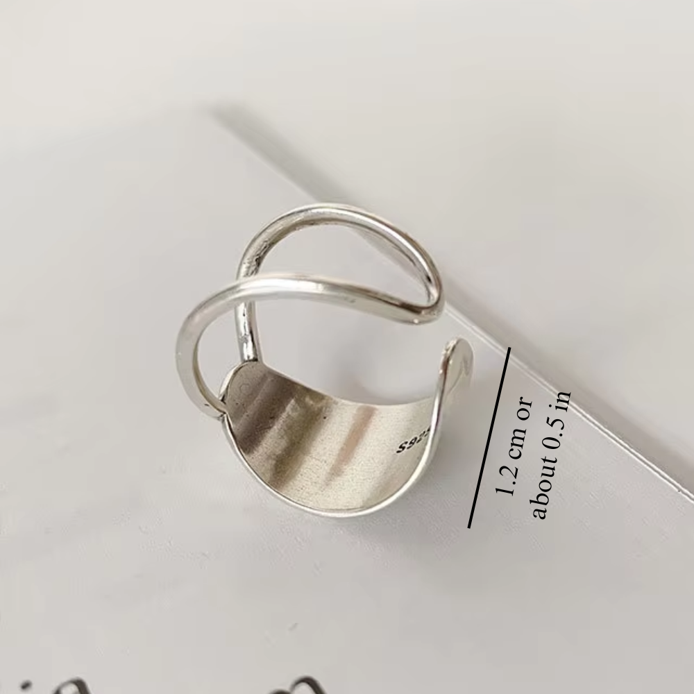 Damas Anillo Chunky Ajustable con Textura Martillada