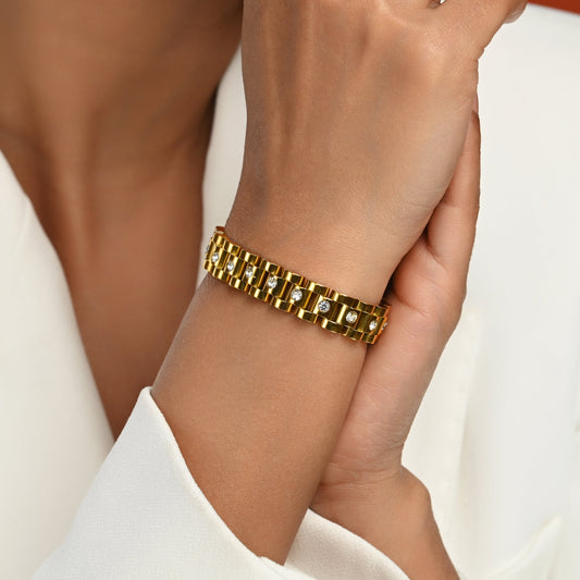Lucie – Pulsera Reloj Órbita Brillante Elegante