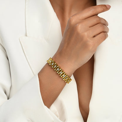 Lucie – Pulsera Reloj Órbita Brillante Elegante