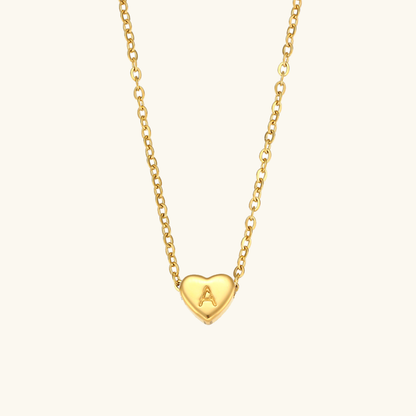 Corazón - Collar con iniciales de oro