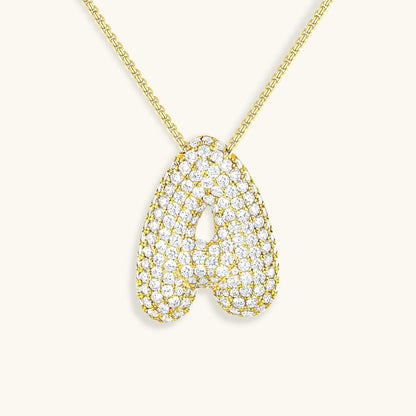 Collar de Diamantes con Iniciales - Diseño Burbuja