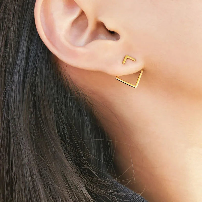 Rombo Conectado - Pendientes Geométricos Minimalistas