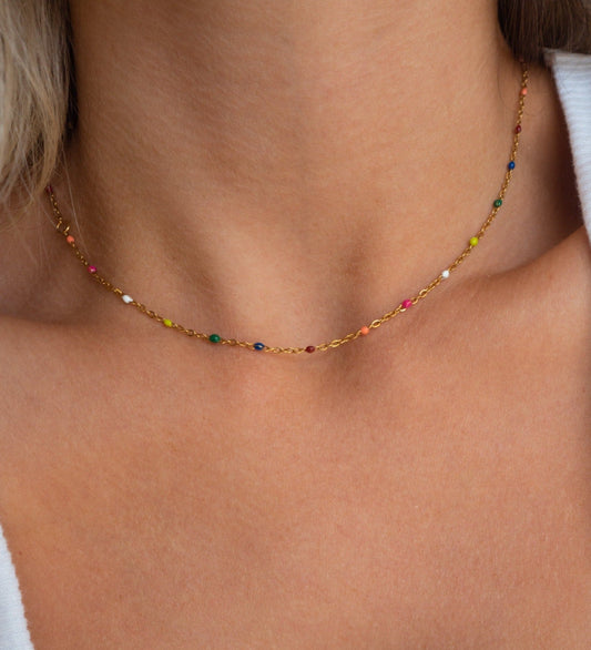 Alba - Collar de arcoíris y oro