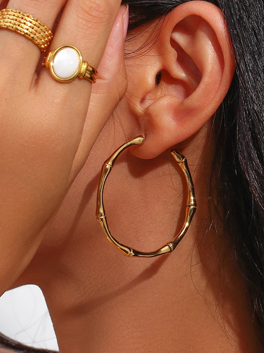 Alice – Aretes de Bambú Doradas
