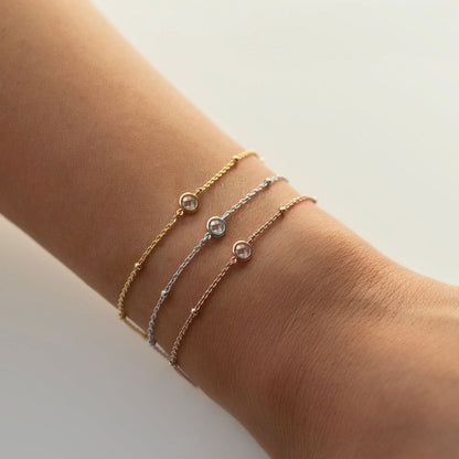 Hana - Pulsera de cadena con perlas de cristal