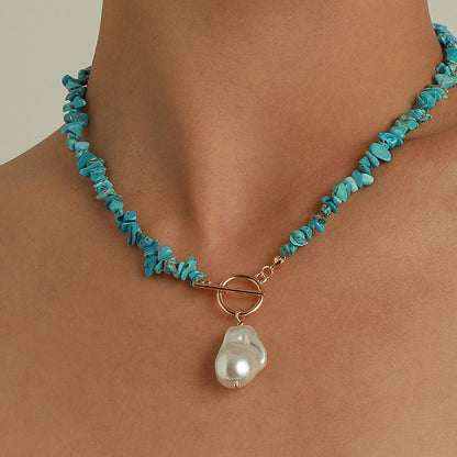Dione – Collar Perlas y Turquesa Refinado
