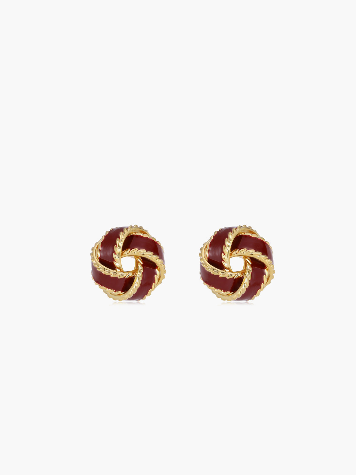 Lara – Pendientes de Botón Creoles Anudados Vintage Esmaltados