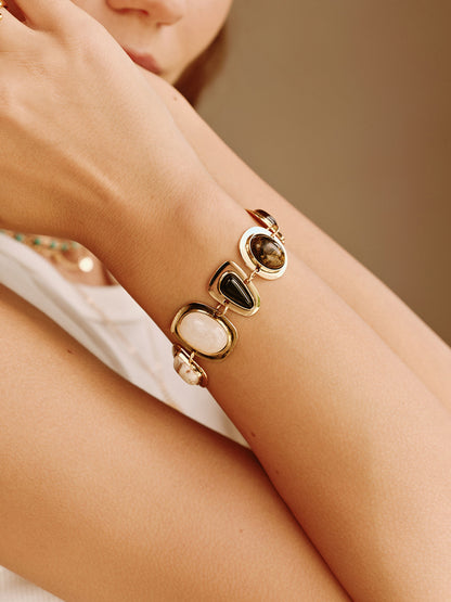 Nancy – Pulsera Bohemia con Piedras Geométricas