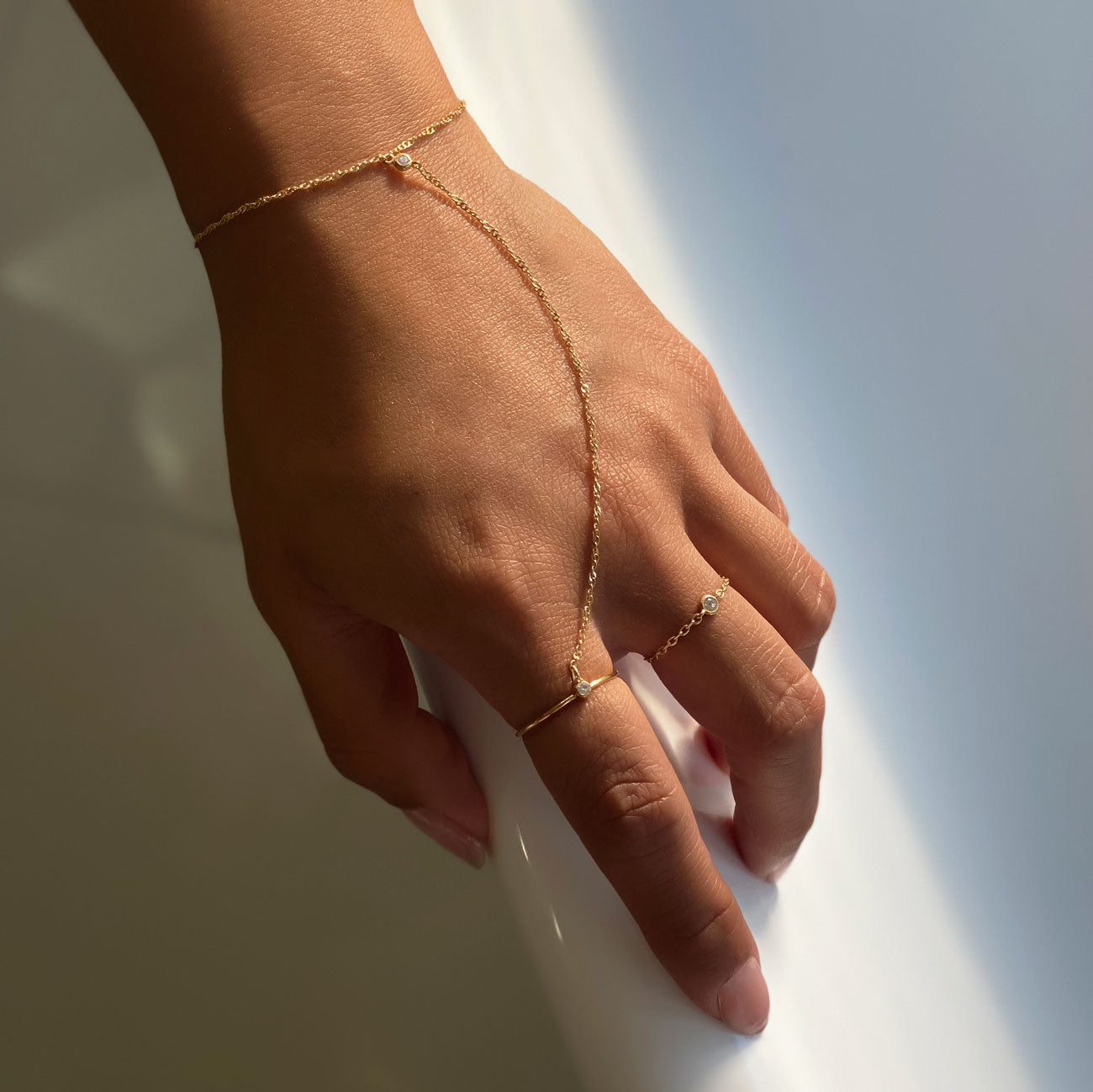 Emily - Anillo de Cadena con Solitario