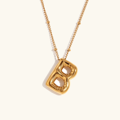 Collar de Iniciales de Oro con Bola