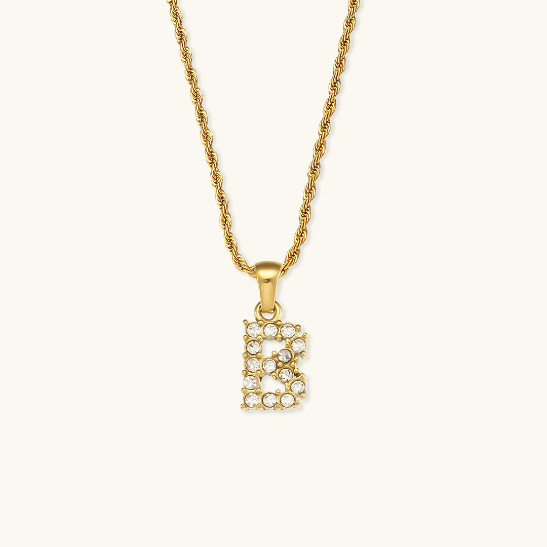 Maeve - Collar de diamantes con iniciales de letras
