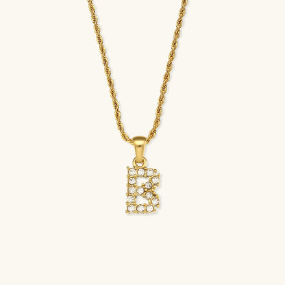 Maeve - Collar de diamantes con iniciales de letras