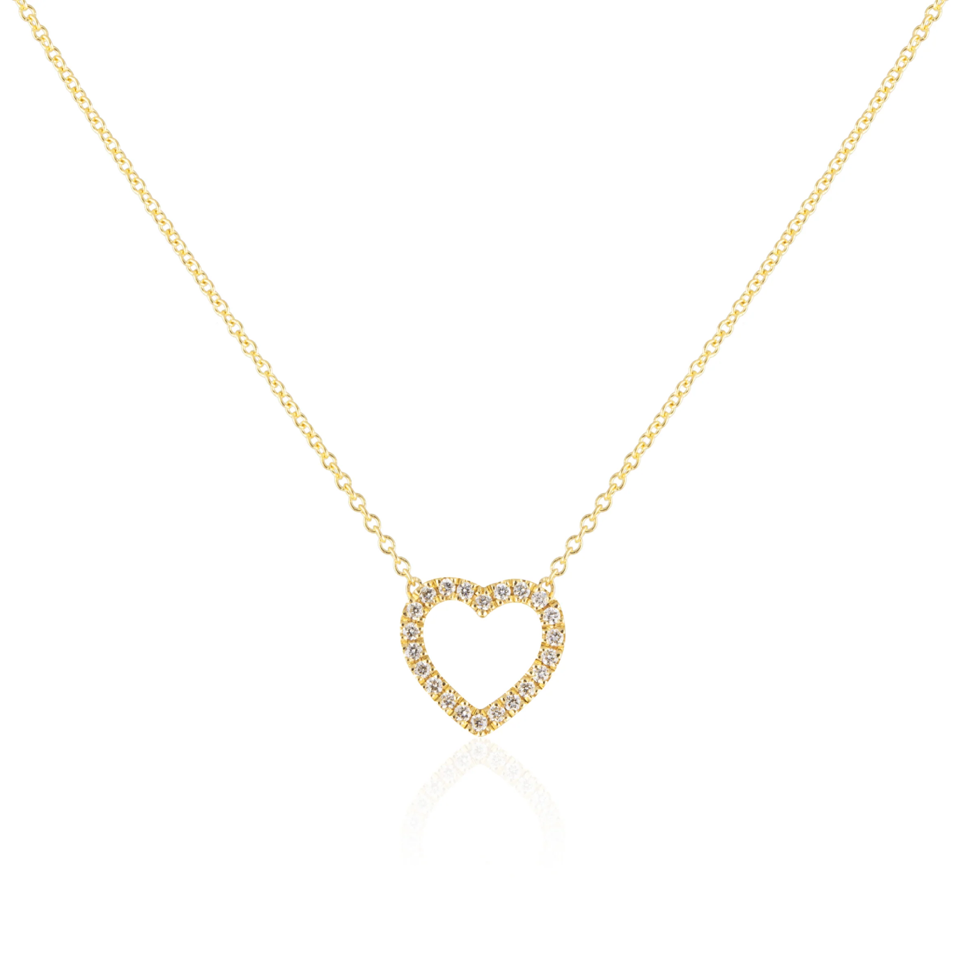 Pequeña Cadena de Amor - Collar de Corazón de Oro con Diamantes