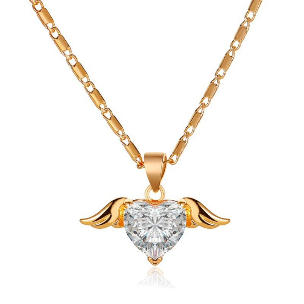Collar Alas del Amor - Cadena Corazones y Alas