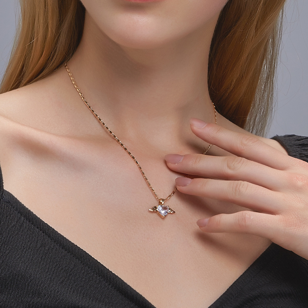 Collar Alas del Amor - Cadena Corazones y Alas