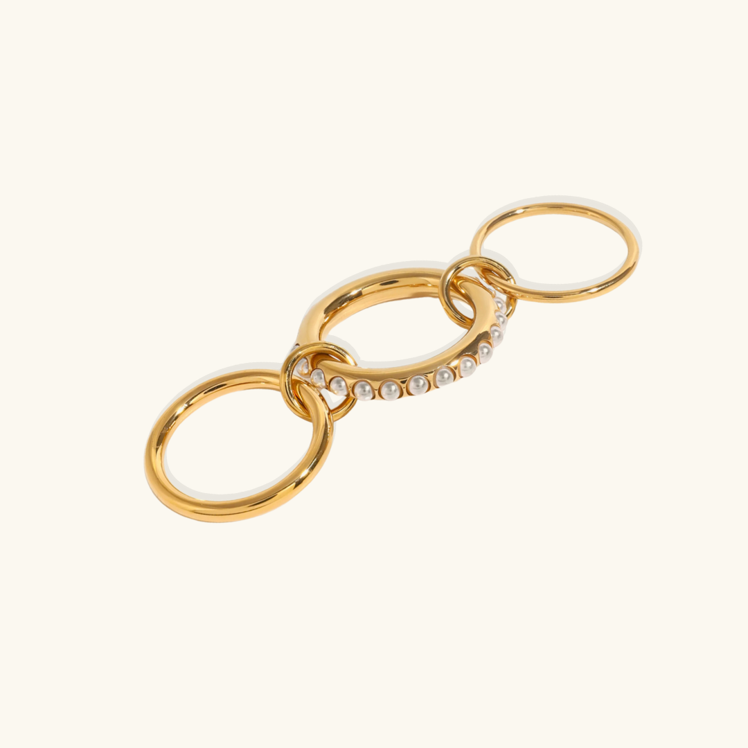 Briana – Anillo Apilado con Perlas Elegante