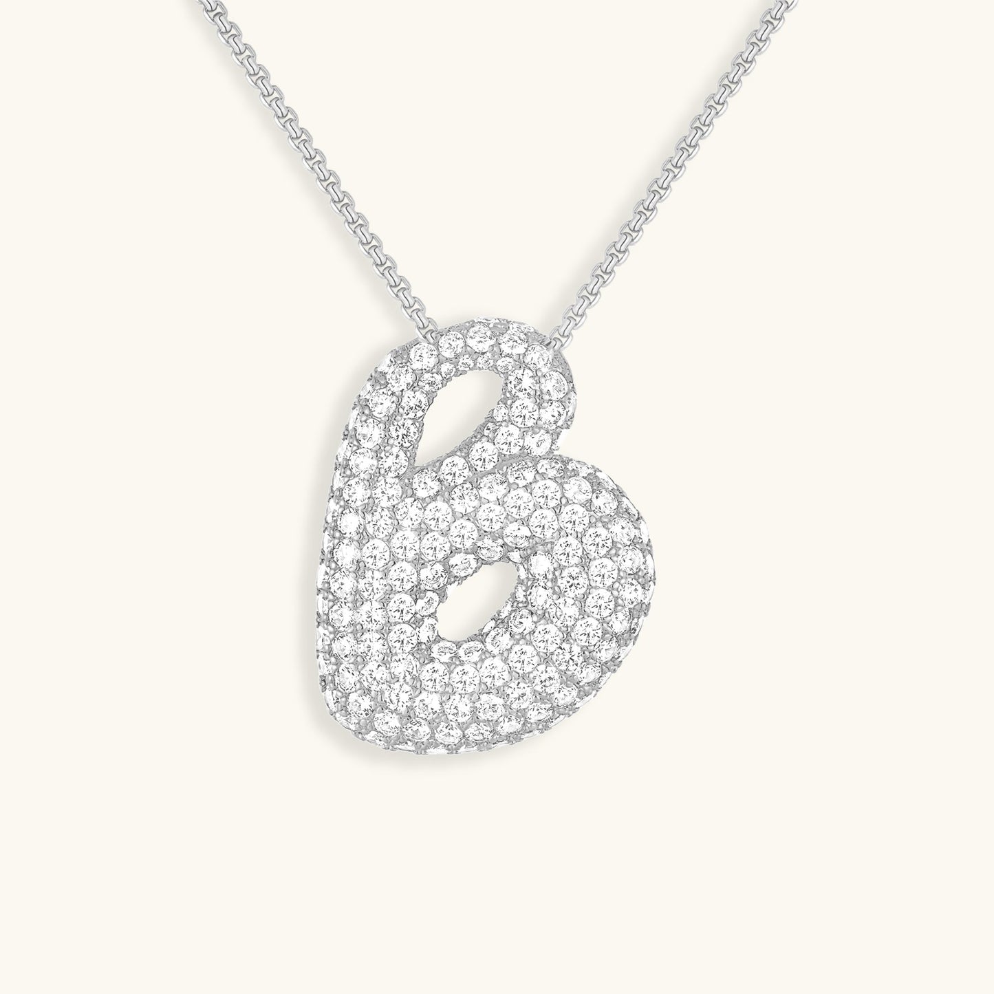 Collar de diamantes con inicial en burbuja