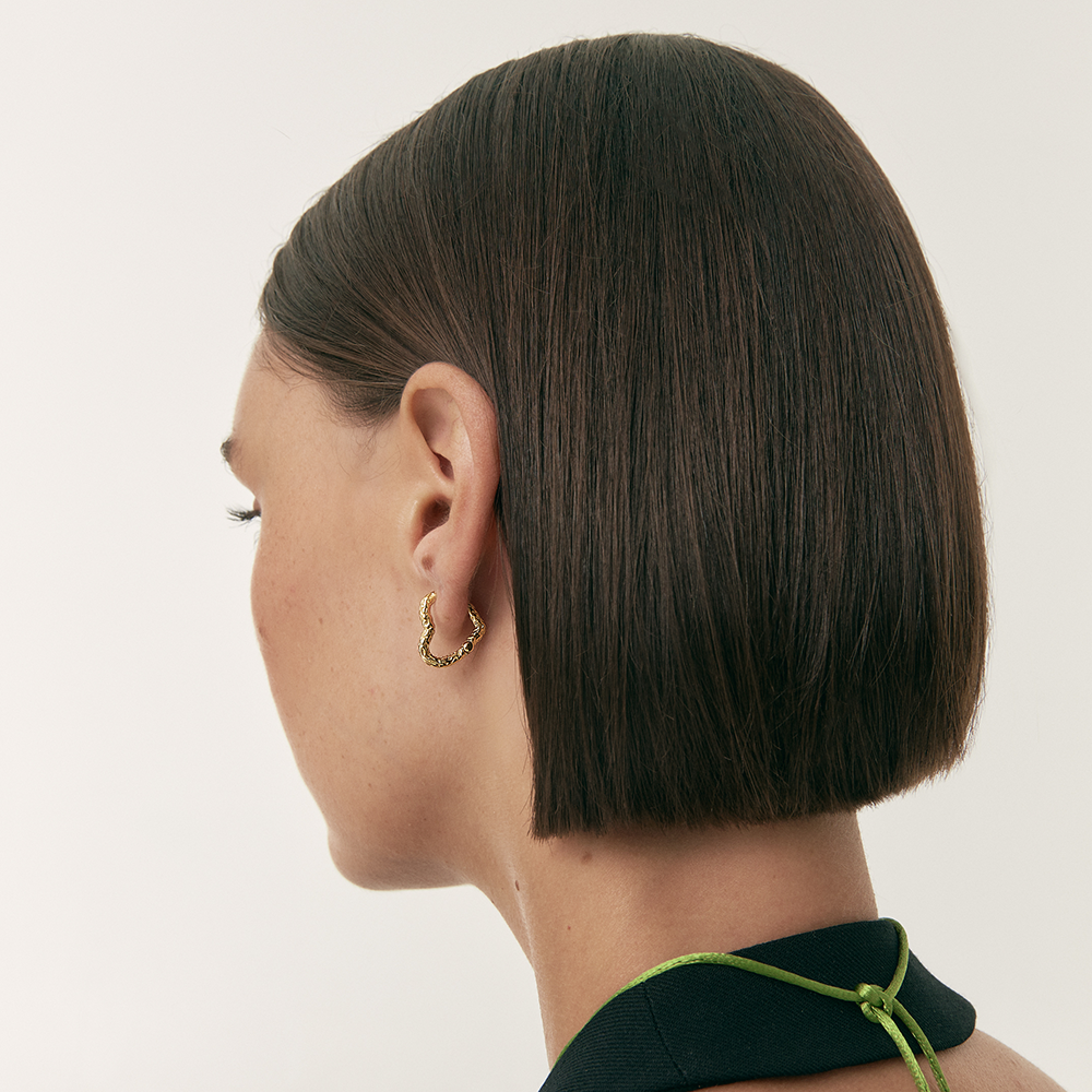 Damas Corazones-Creolen con Textura Irregular y Forma Orgánica